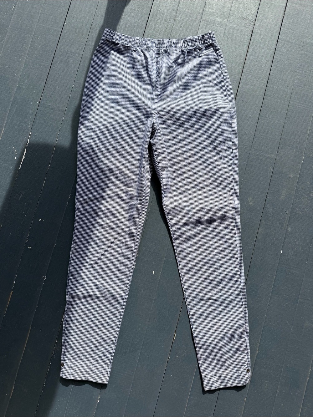 Route 66 Blue & White Gingham Straight Leg Pants
